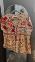 8231 MUSTARD EMBROIDERY TOP