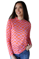 1221 LAVENDAR CHECK MESH TOP