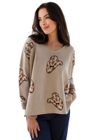 2056 Cheetah Cowboy Hat V-Neck Sweater – Fun & Lightweight