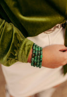 GREEN BARREL STRETCH BRACELET