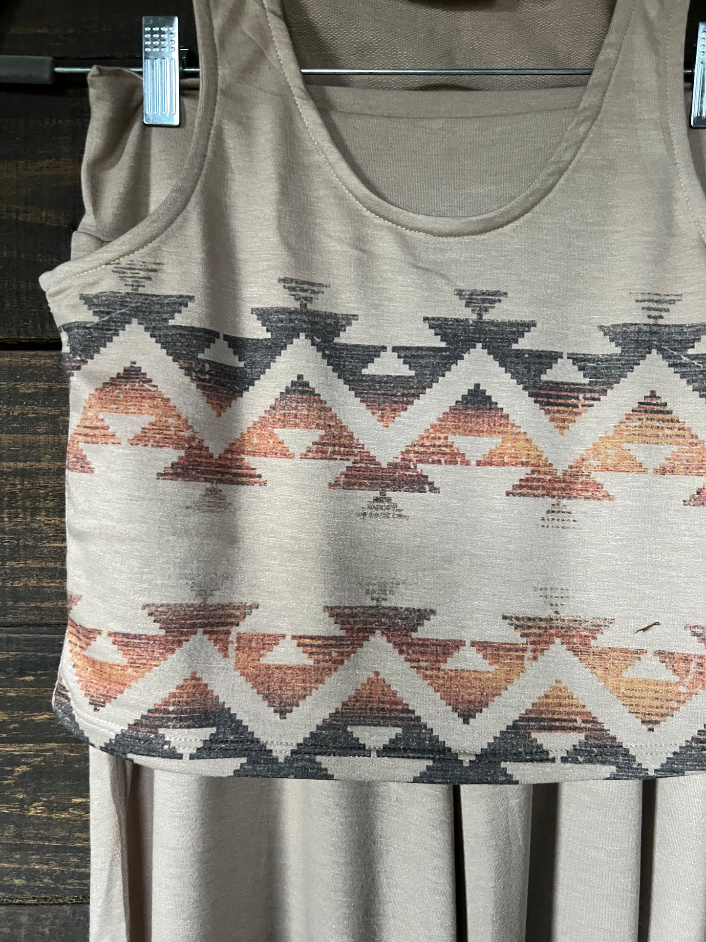 122315 AZTEC PRINT CROP AND LOUNGE SET