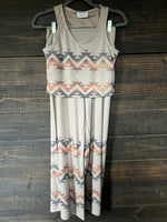 122315 AZTEC PRINT CROP AND LOUNGE SET