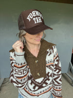 BROWN COWBOY HAT TRUCKER HAT