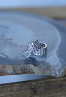 1266 SILVER CRYSTAL STUDDED HOOP EARRING