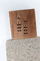 1245 GOLD TRI-BLACK DANGLE EARRING