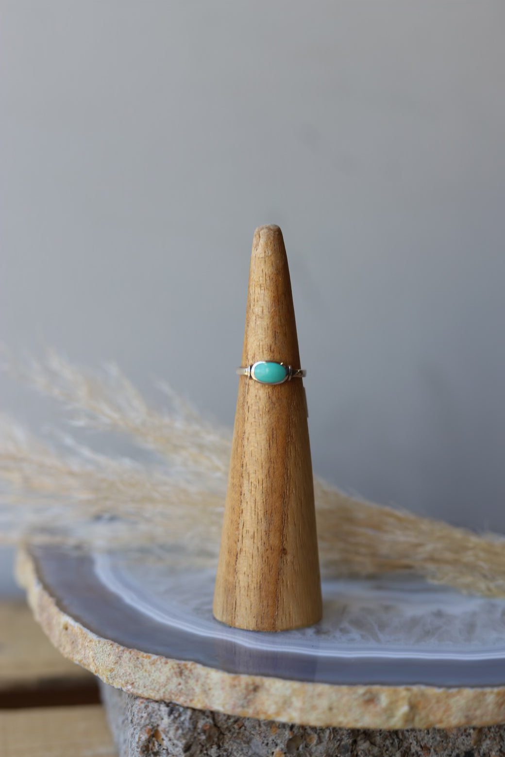22430 SILVER RING W/ TURQ STONE