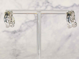 2395 Silver Crossover Crystal Huggie Earrings – Sleek Everyday Glam