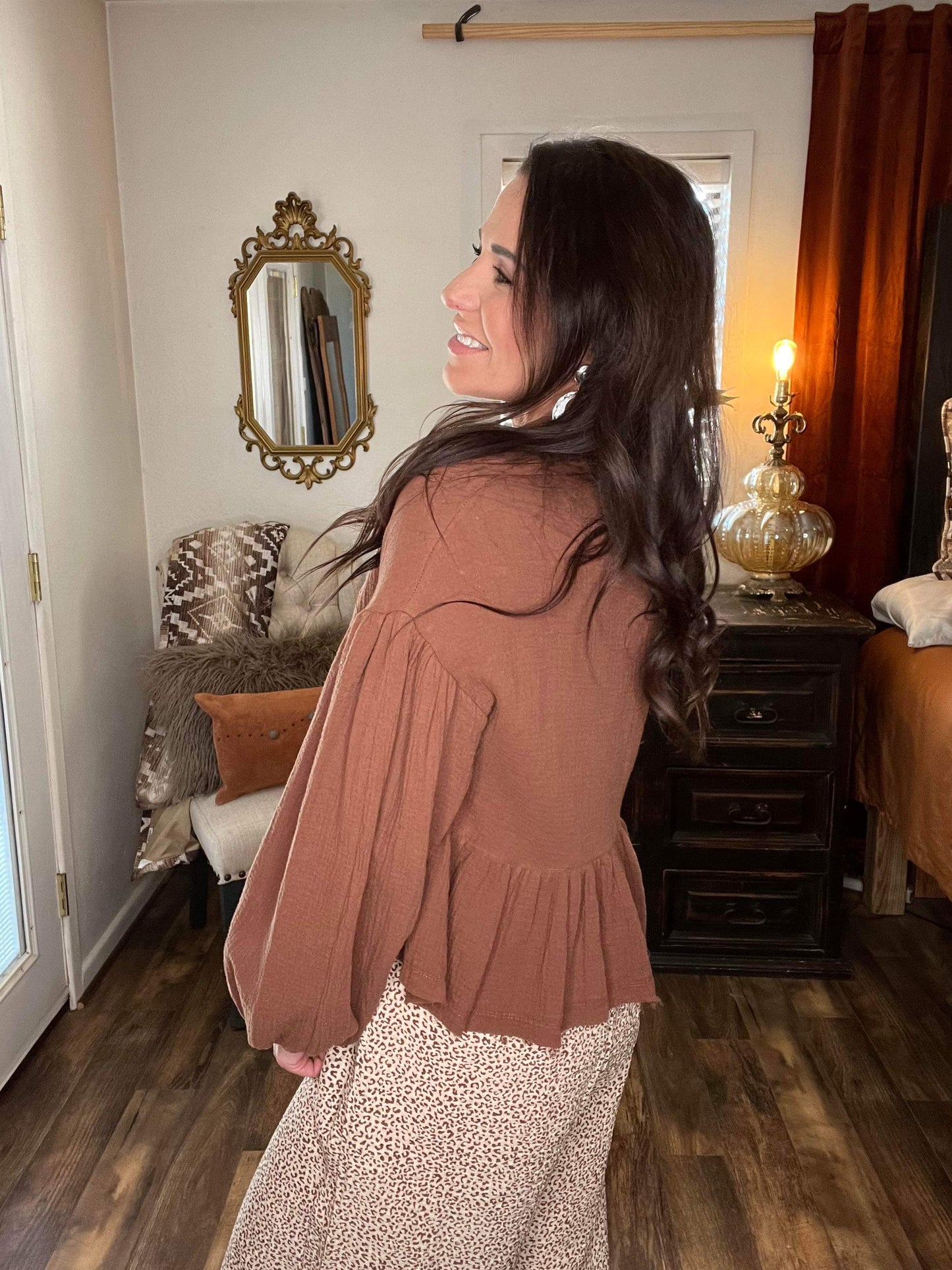 10154 Brown CROP JACKET