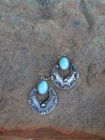 0224 WESTERN FAN TURQUOISE EARRING