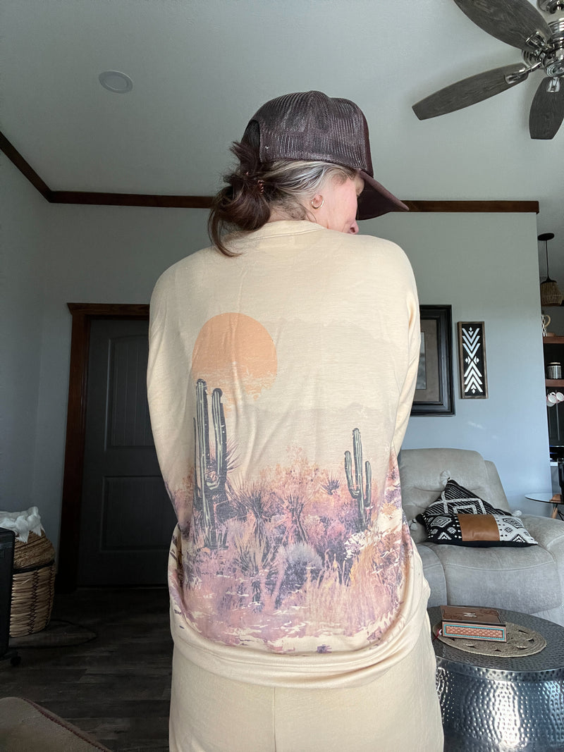 122314  DESERT RODEO PRINTED SWEATSUIT SET