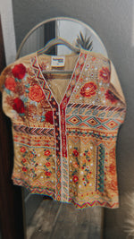 8231 MUSTARD EMBROIDERY TOP