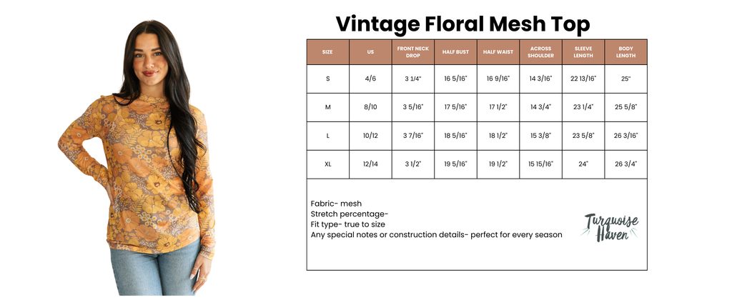 VINTAGE FLORAL MESH TOP