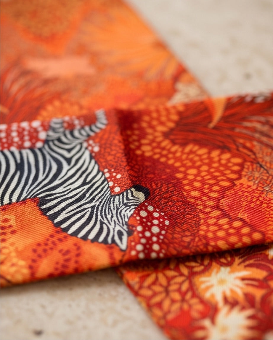 Red Zebra Floral Twilly