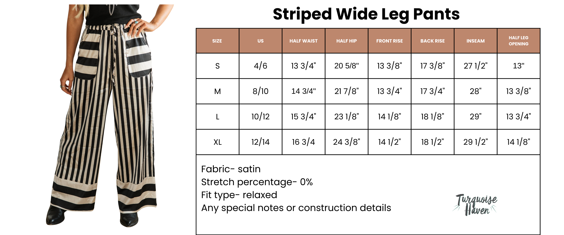 BLACK STRIPE WIDE LEG PANT