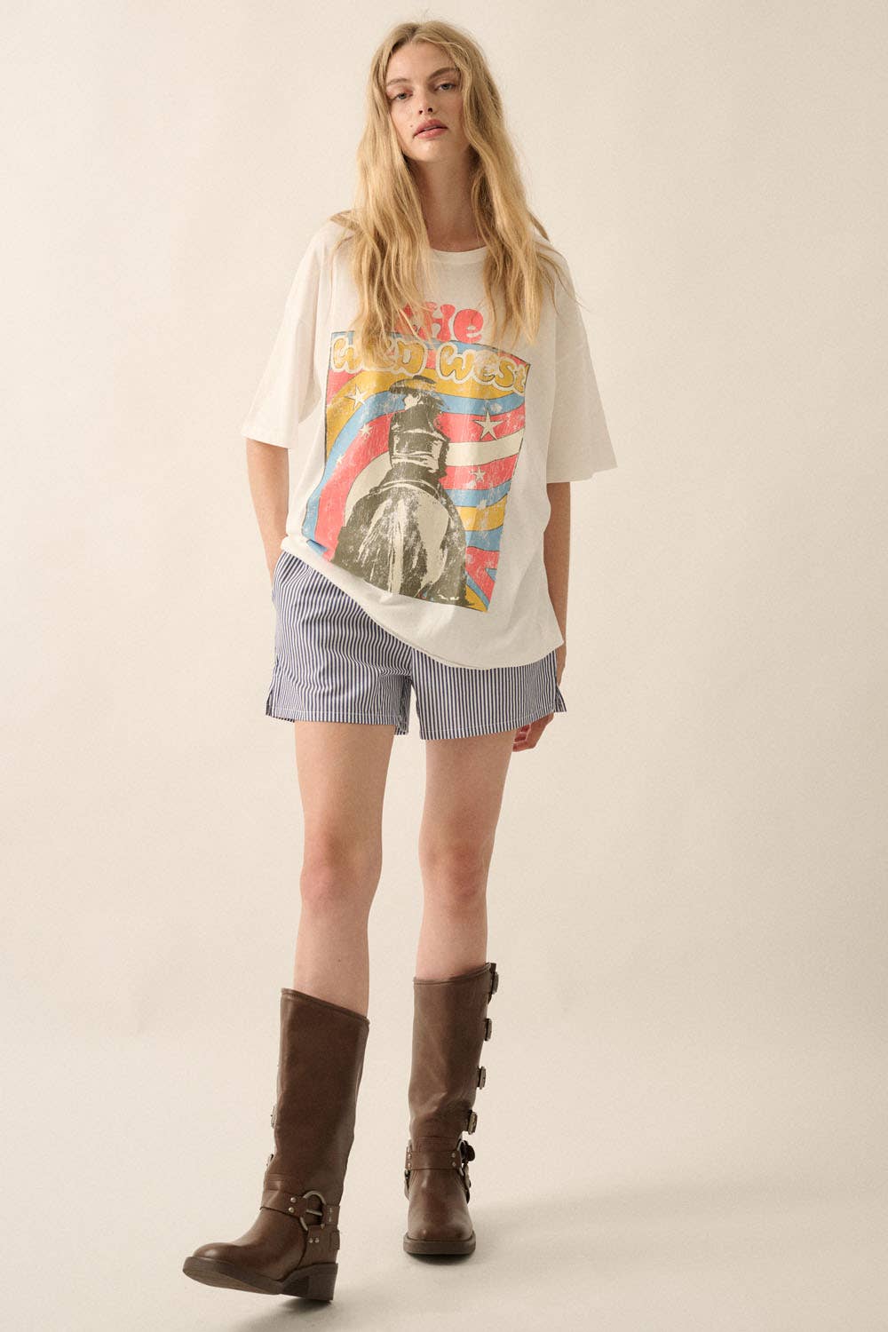The Wild West Oversized Western Graphic Print Tee