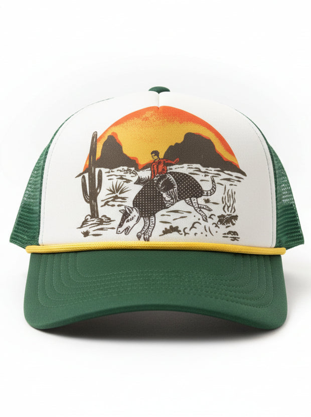 Armadillo Cowboy Trucker Hat – Green