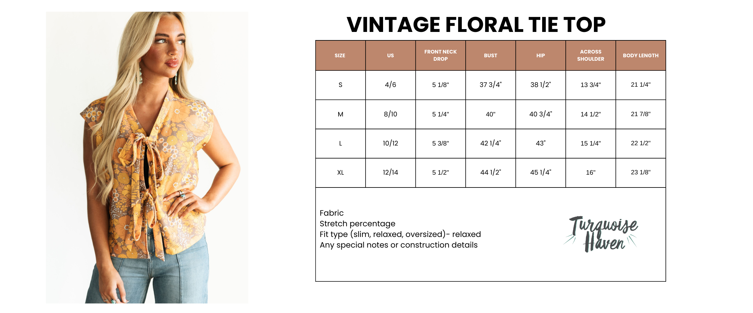 VINTAGE FLORAL TIE TOP