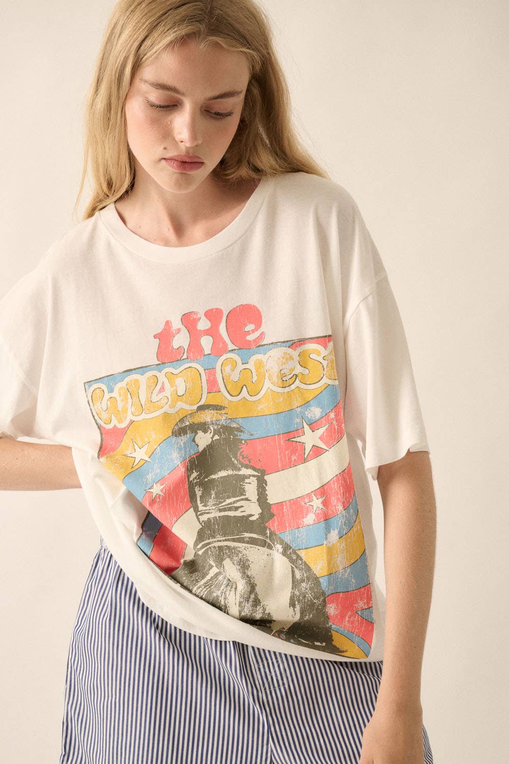 The Wild West Oversized Western Graphic Print Tee