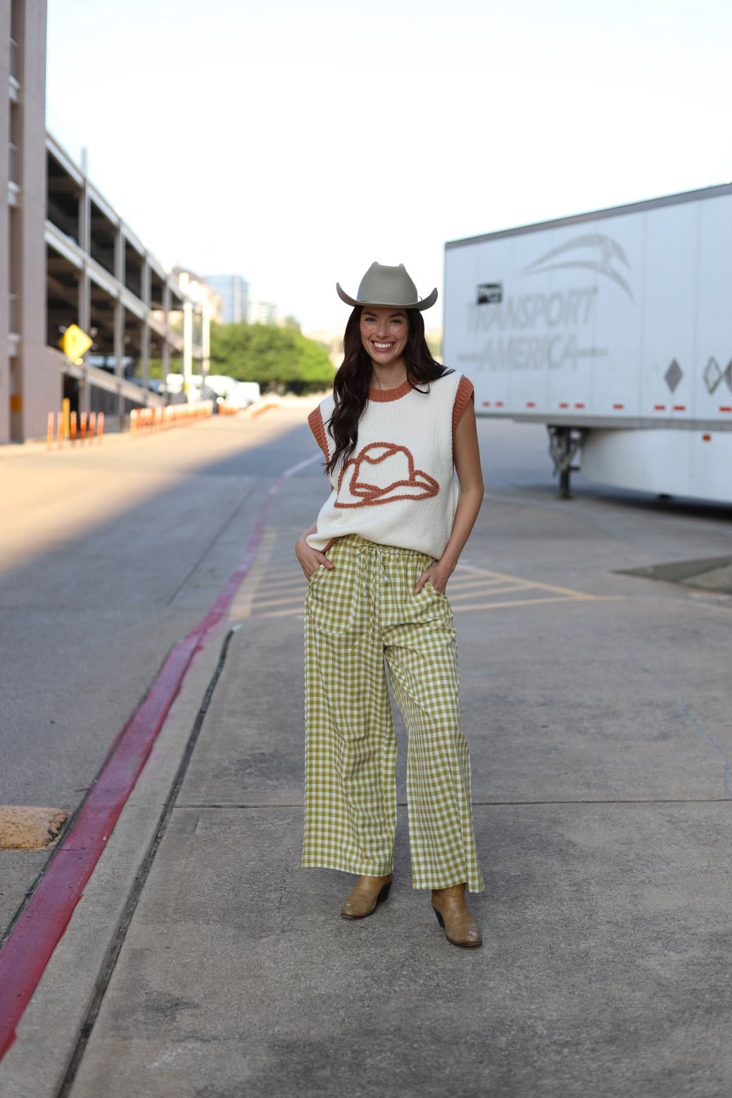 TH2109 GREEN GINGHAM PANT (1 Piece)