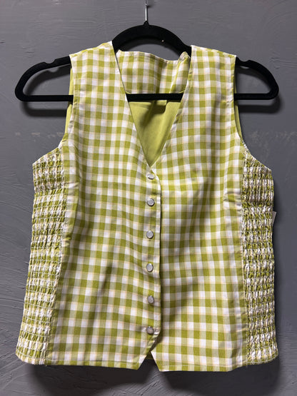 TH160 GREEN GINGHAM SNAP VEST(1 Piece)