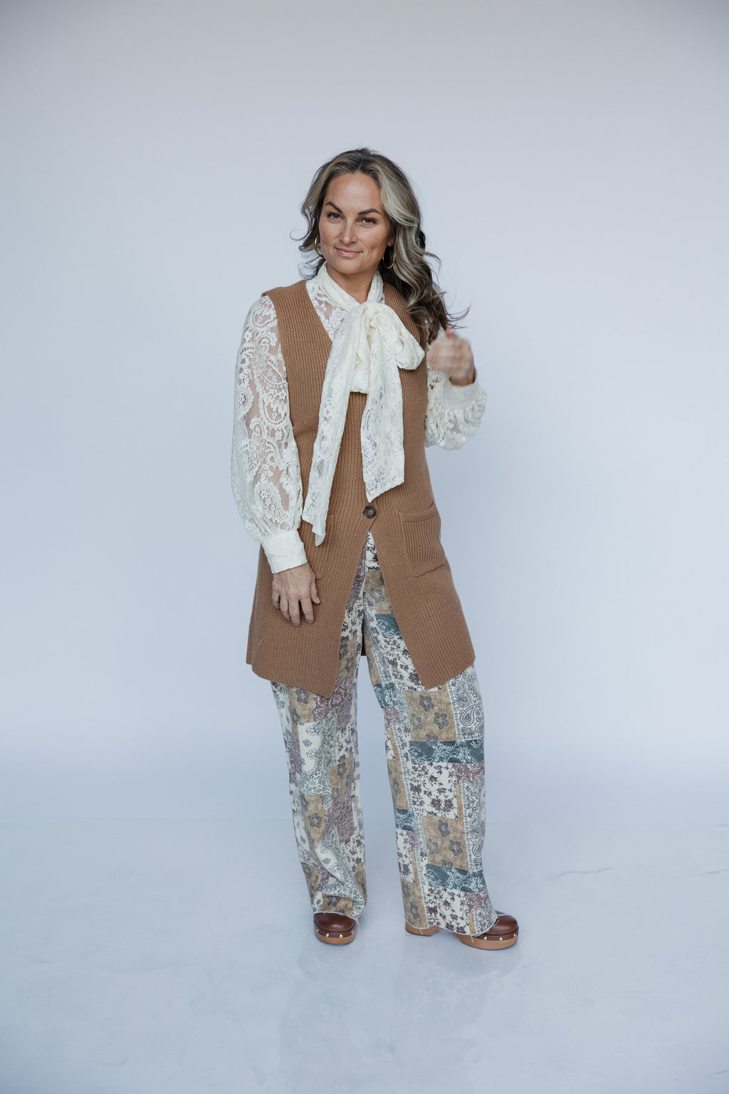 BOHO TAN DENIM CUFF PANT
