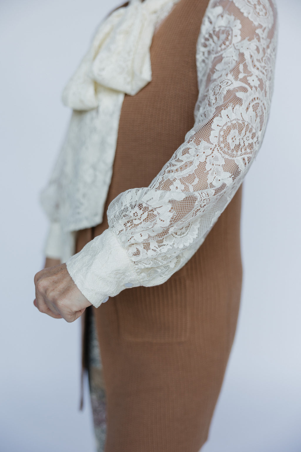 Elegant Lace Button-Up Blouse
