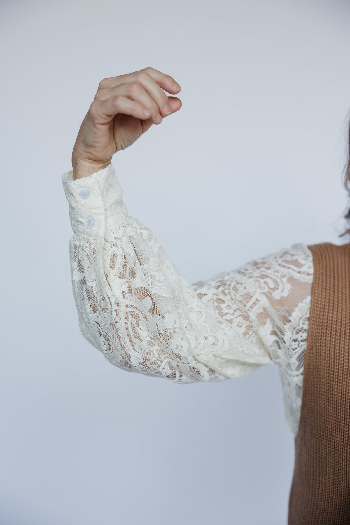 Elegant Lace Button-Up Blouse