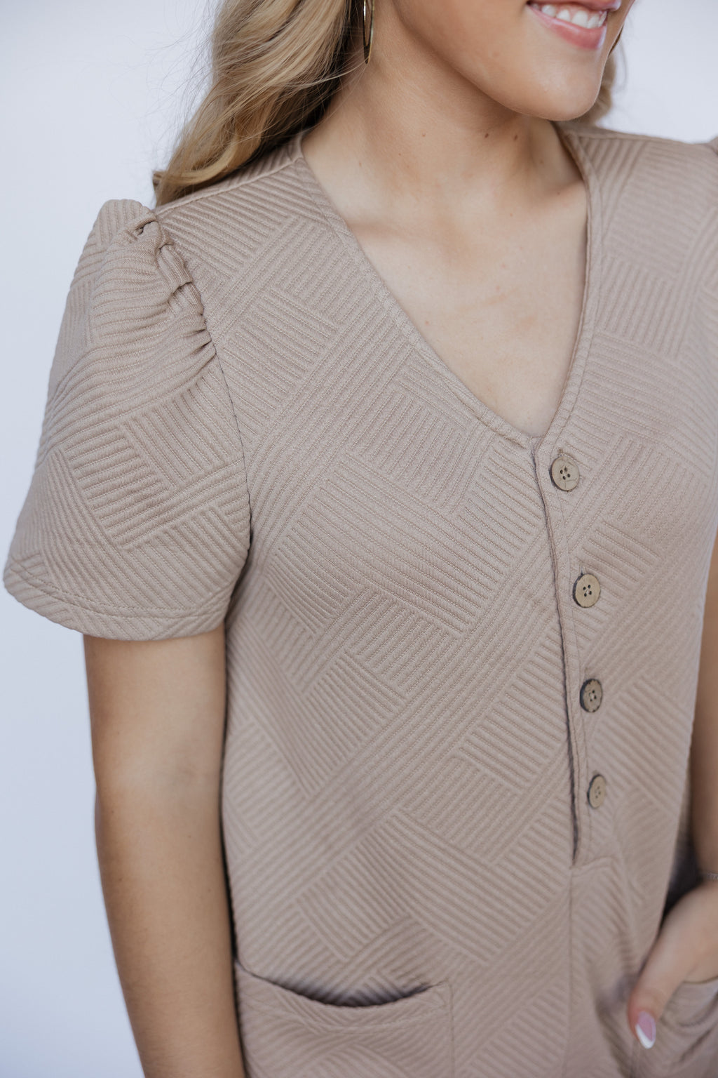 TAUPE QUILTED JUMPER