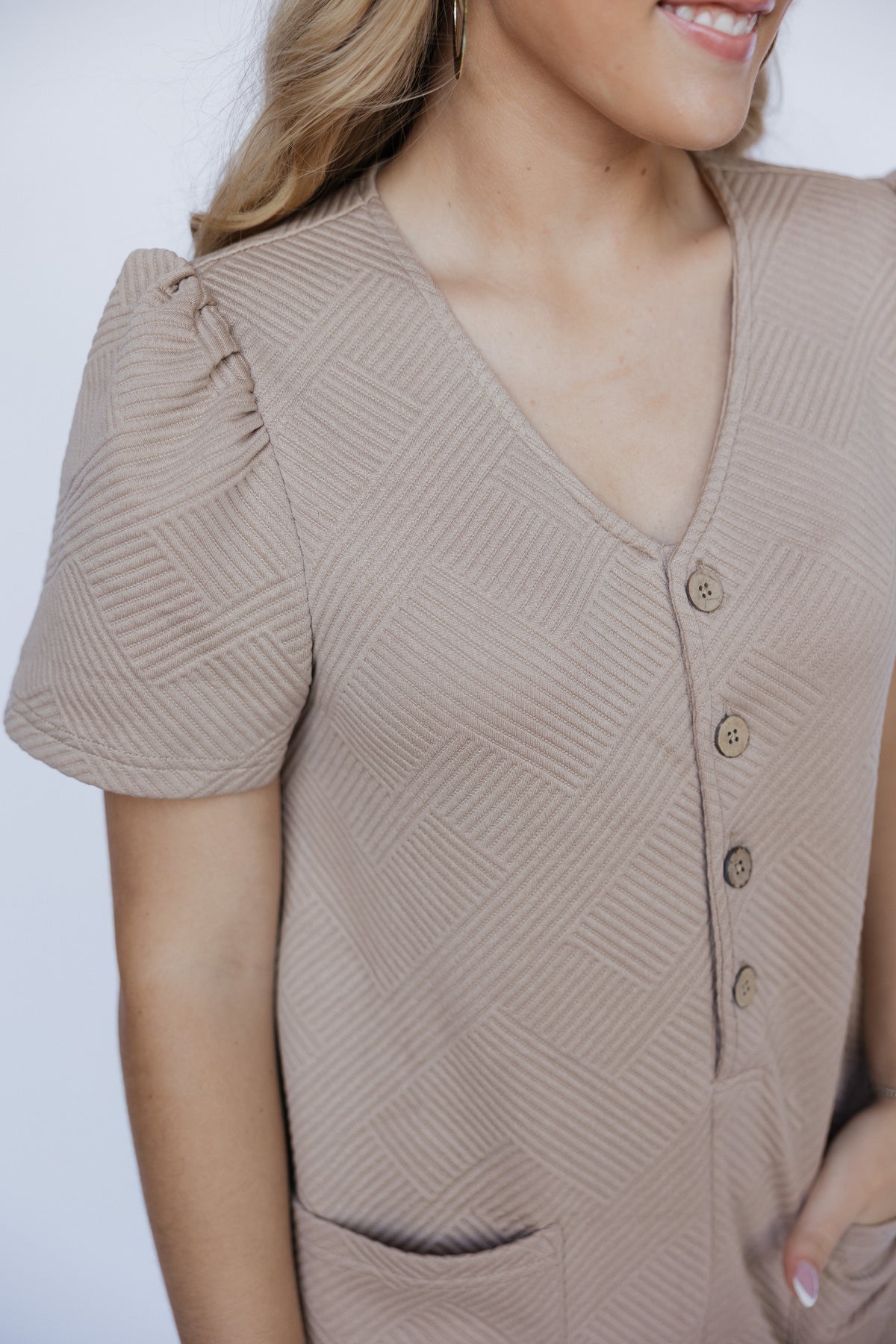 TAUPE QUILTED JUMPER
