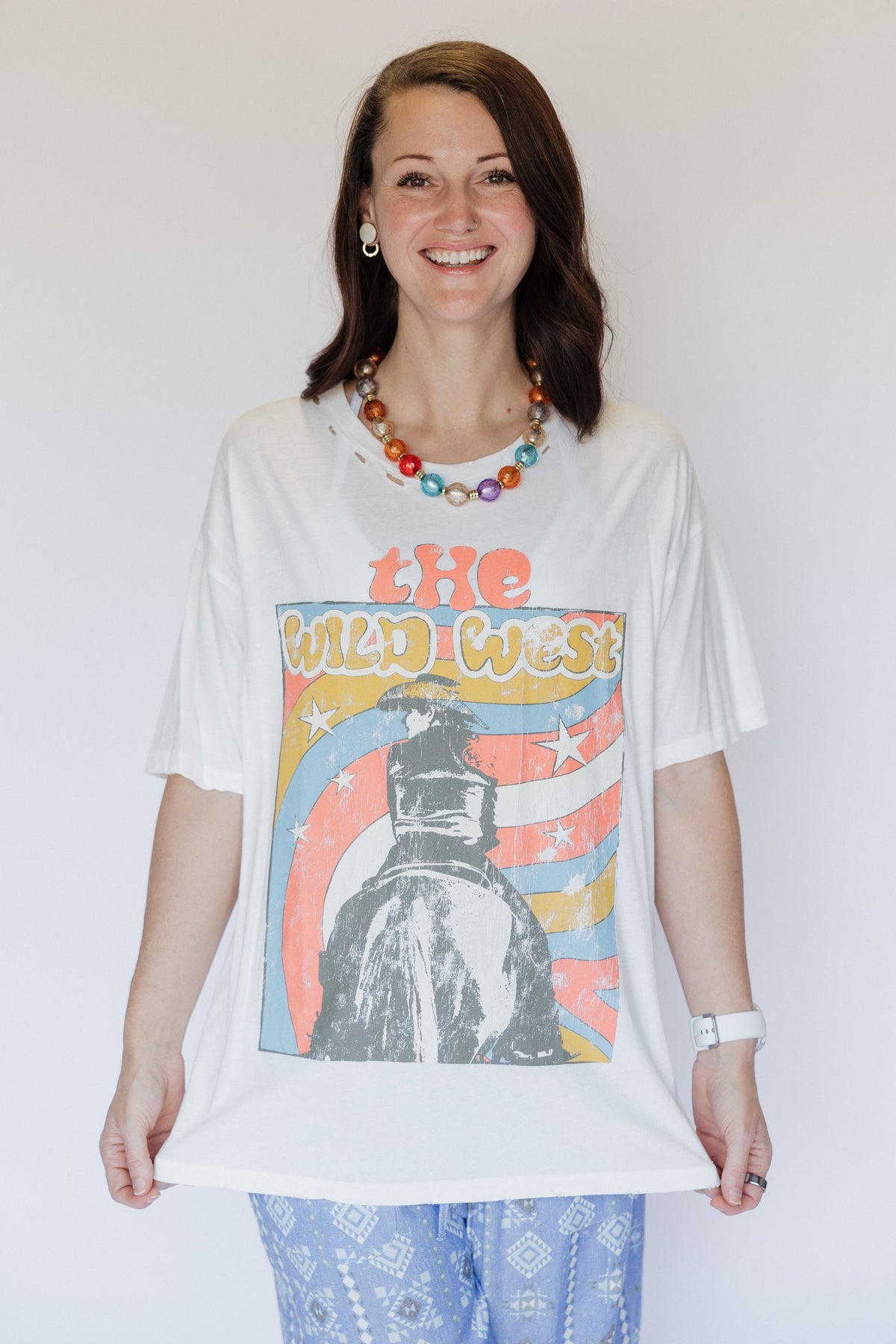 The Wild West Oversized Western Graphic Print Tee