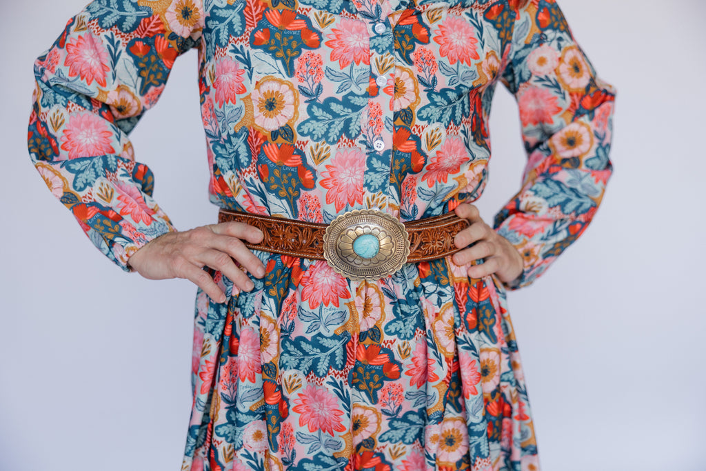Vintage Poppy Midi Dress