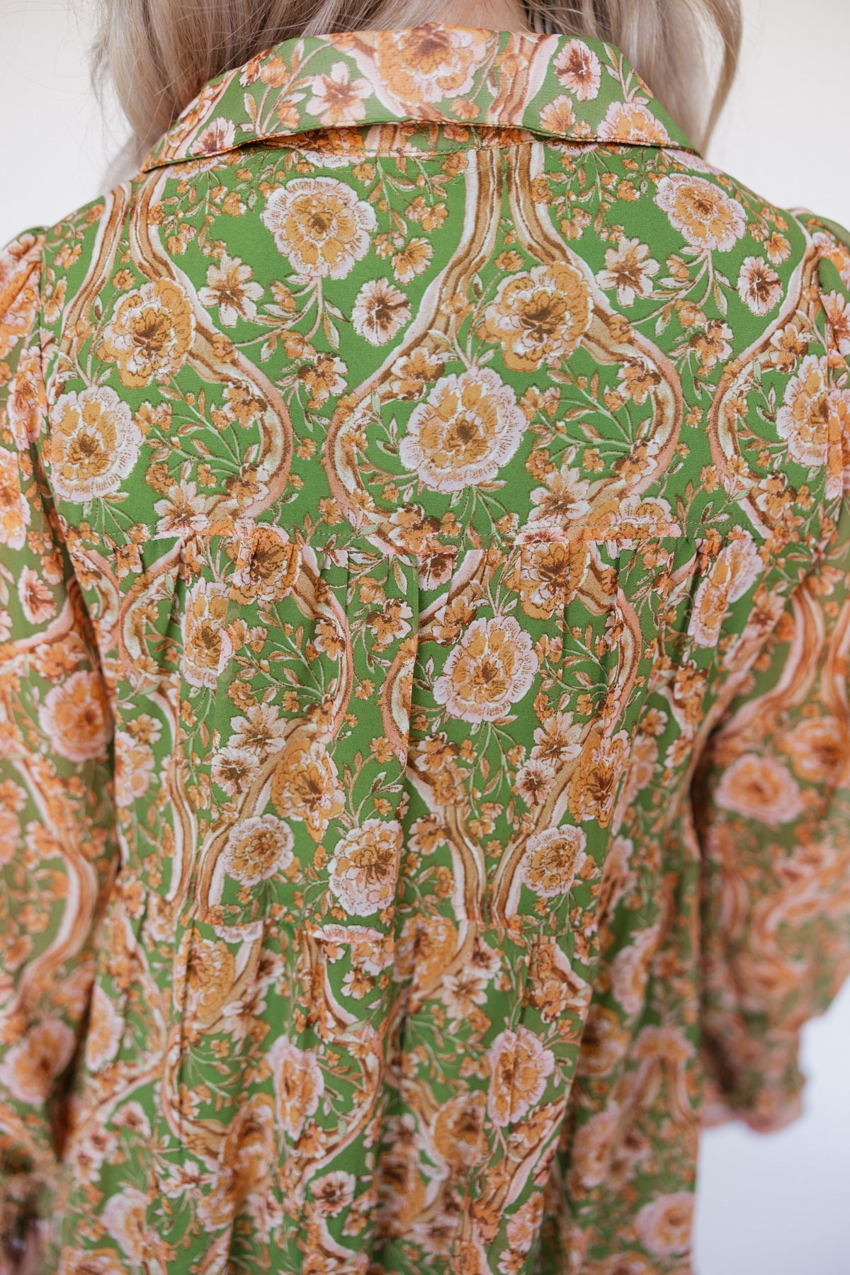 GREEN PAISLEY FLORAL DRESS
