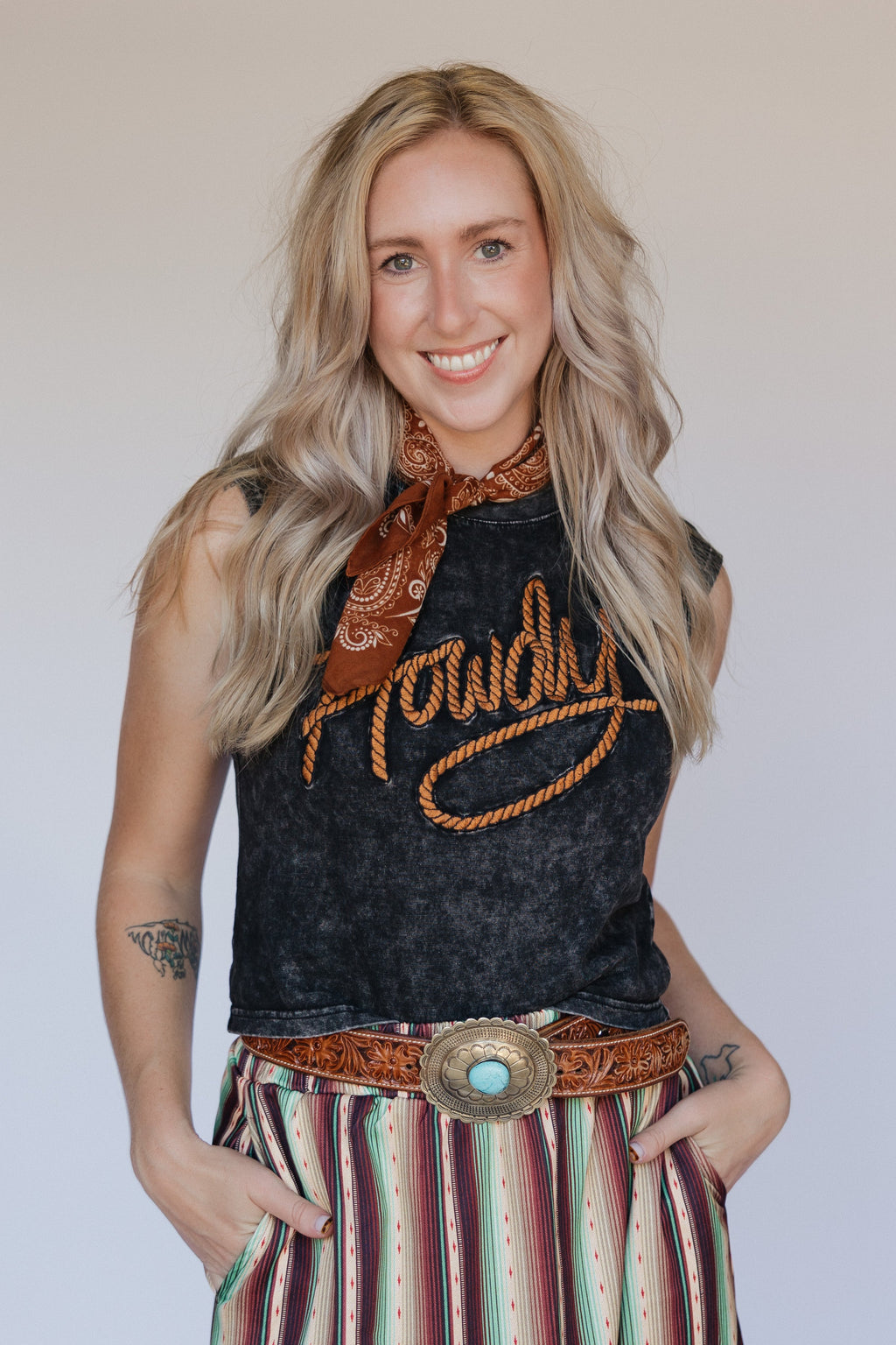 Howdy Vintage Black Tank