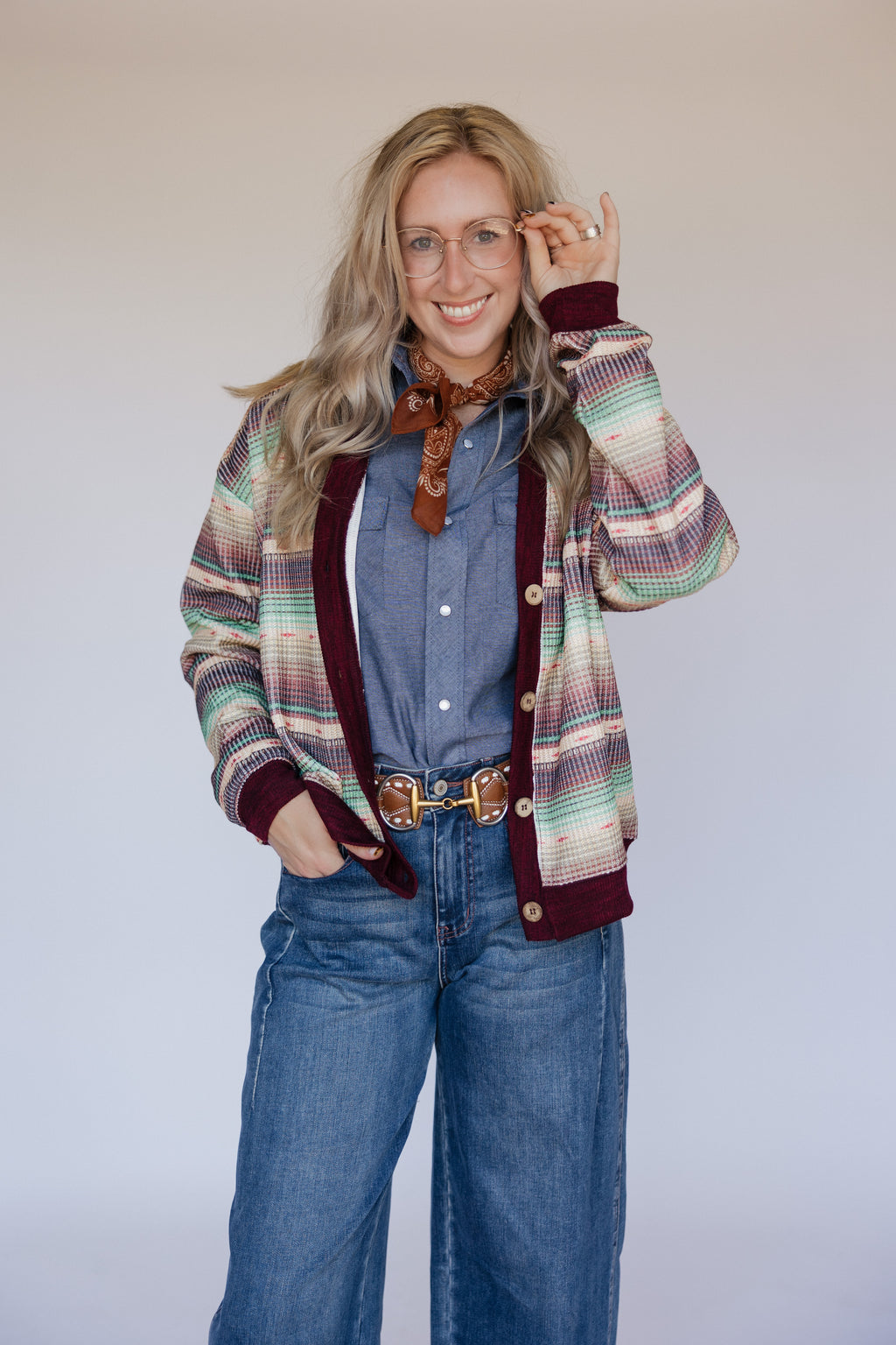 GREEN SERAPE CARDI