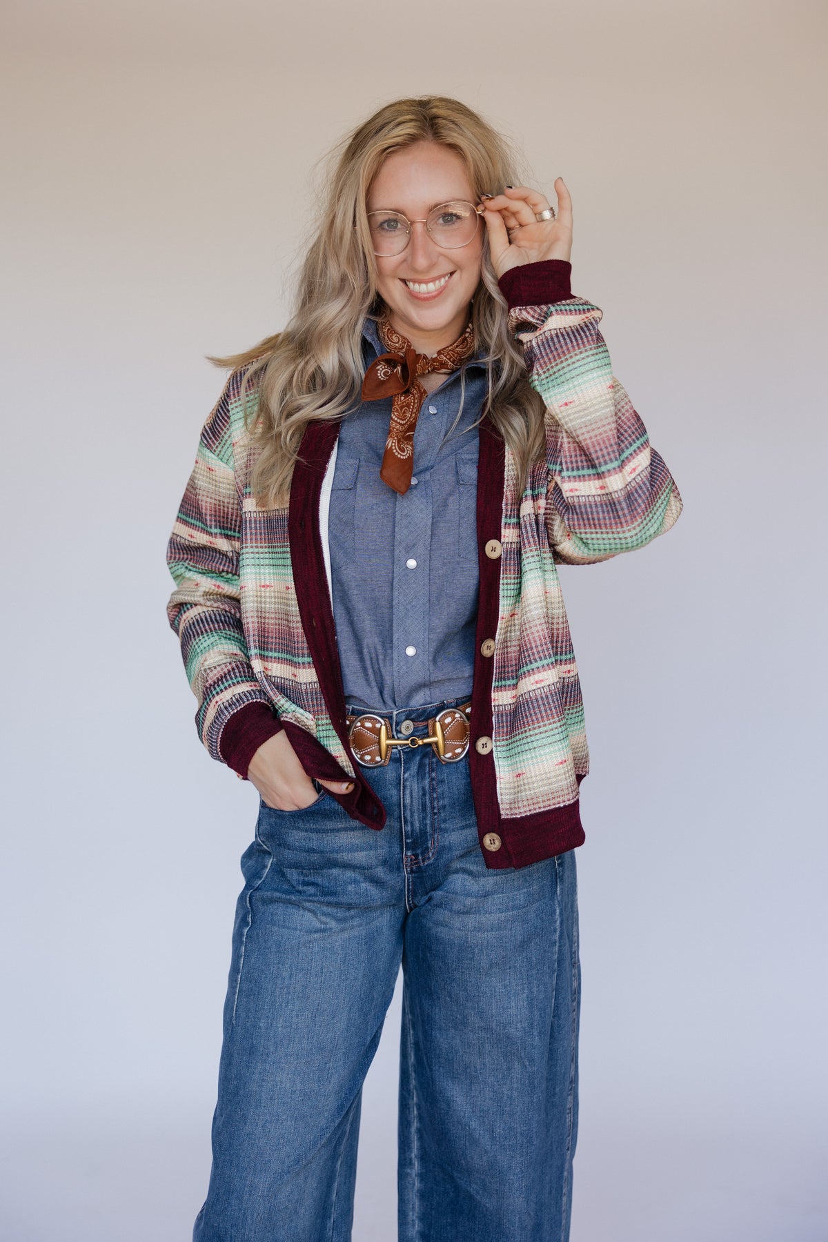 GREEN SERAPE CARDI