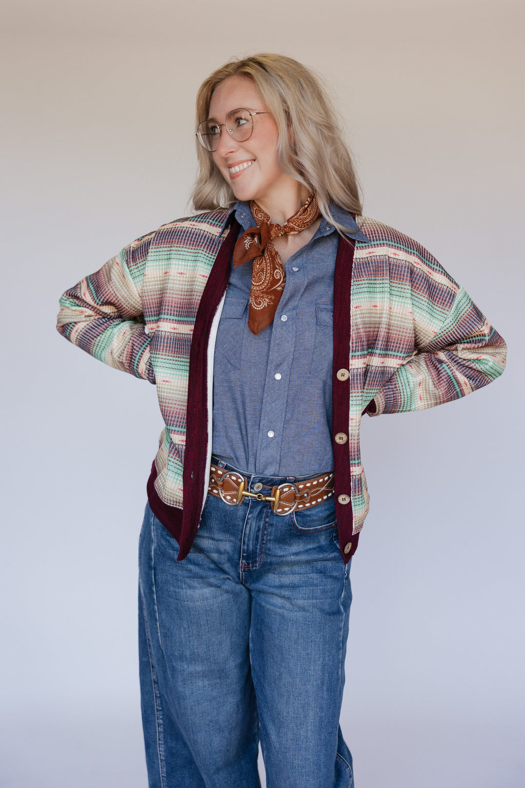 GREEN SERAPE CARDI