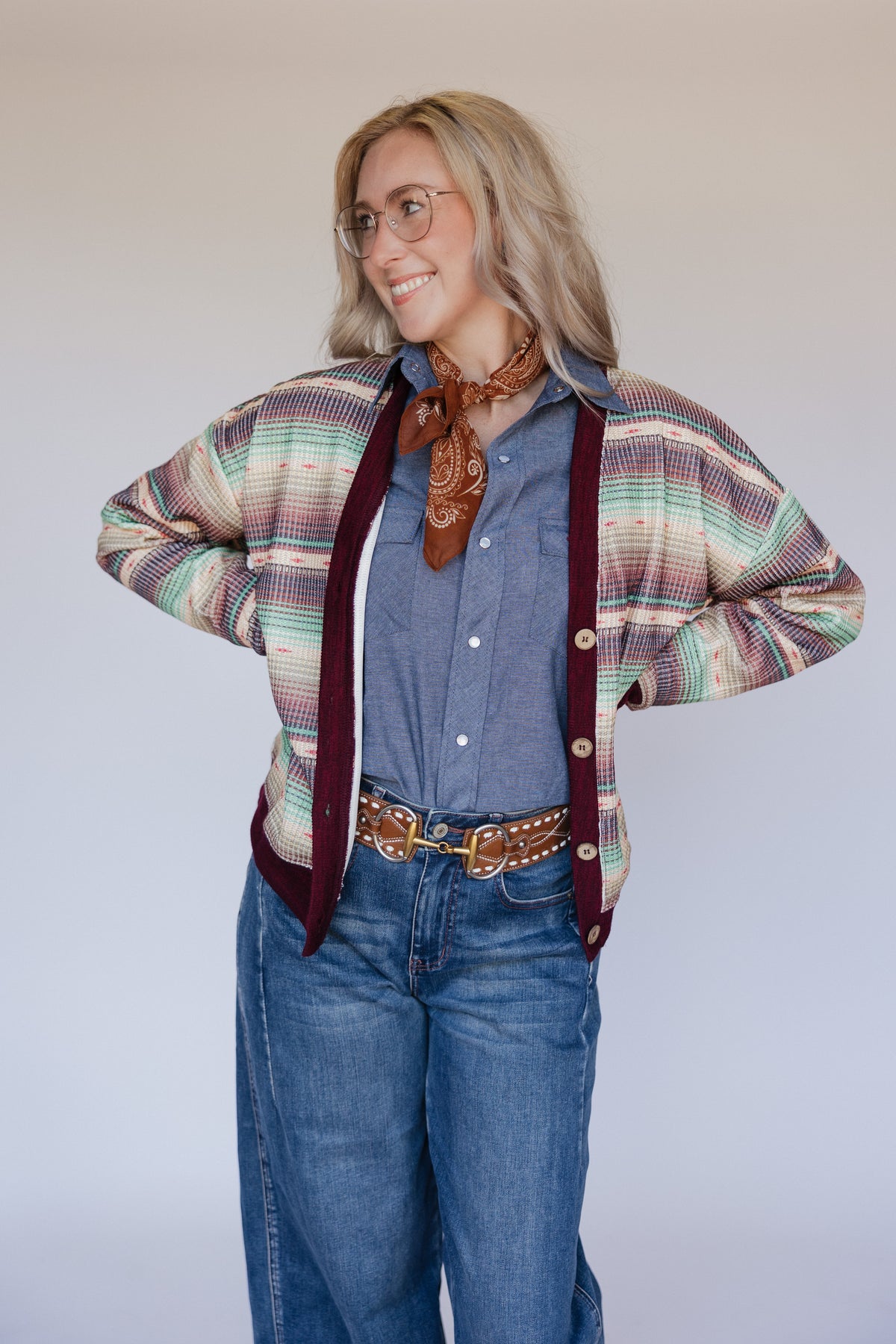 GREEN SERAPE CARDI