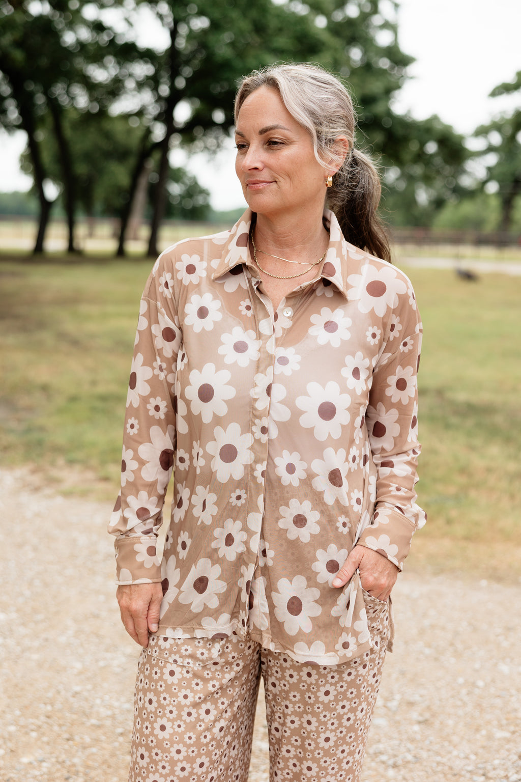 Brown Flower Mesh Set