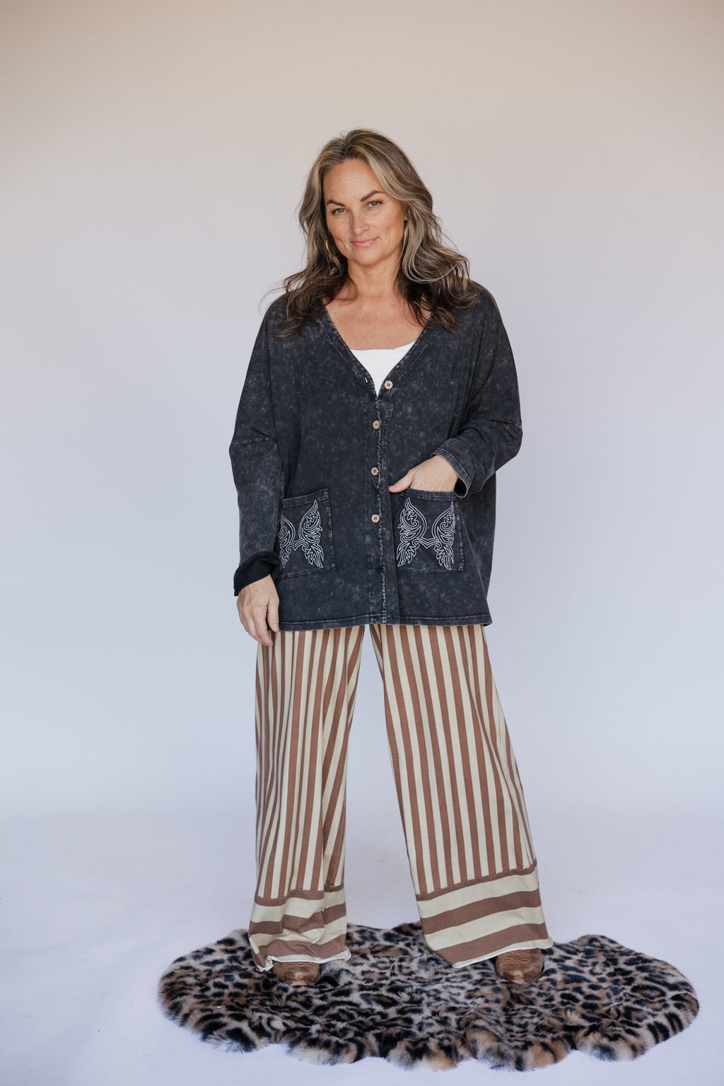Vintage Black Wash Cardi