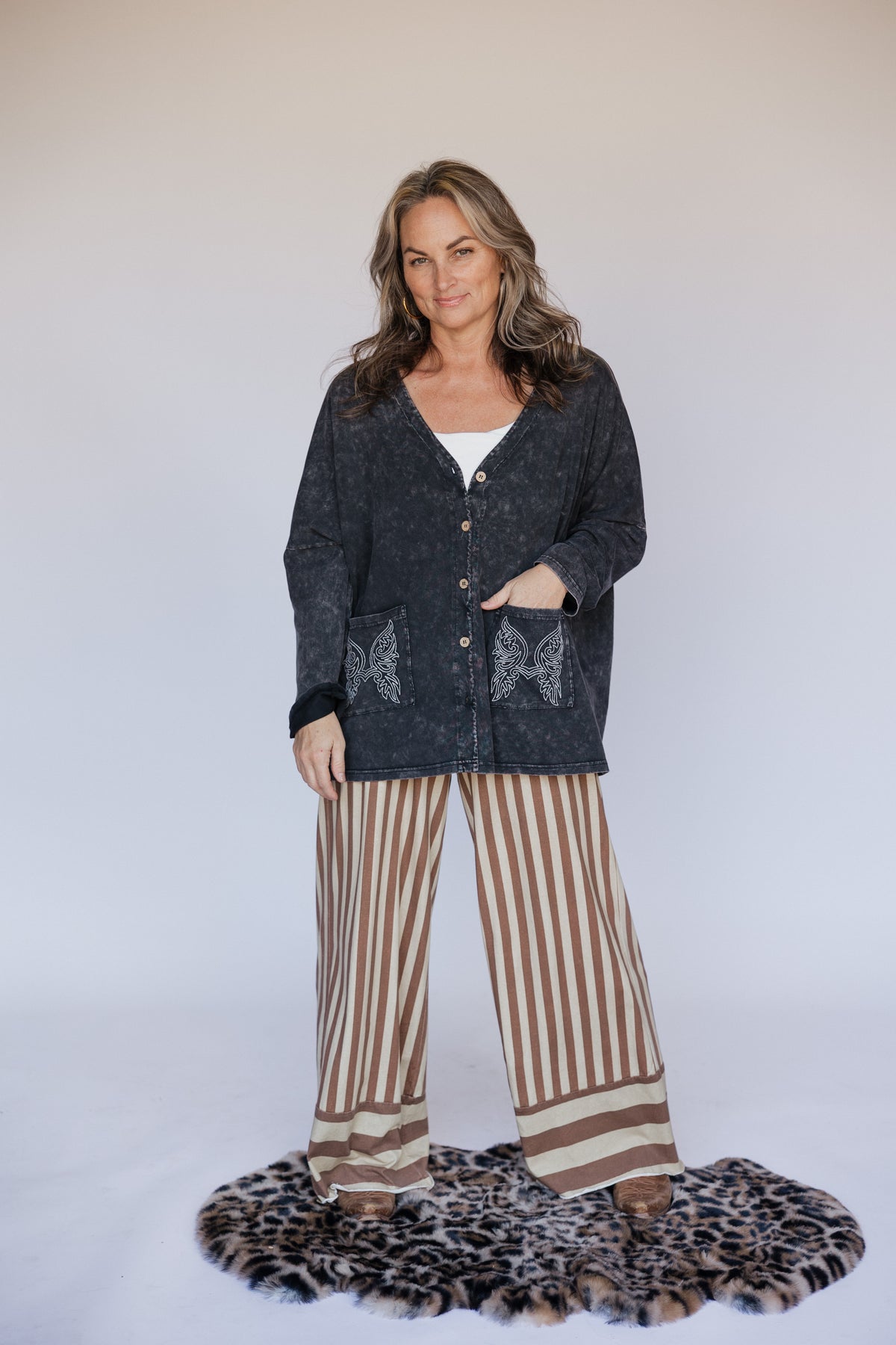 Vintage Black Wash Cardi