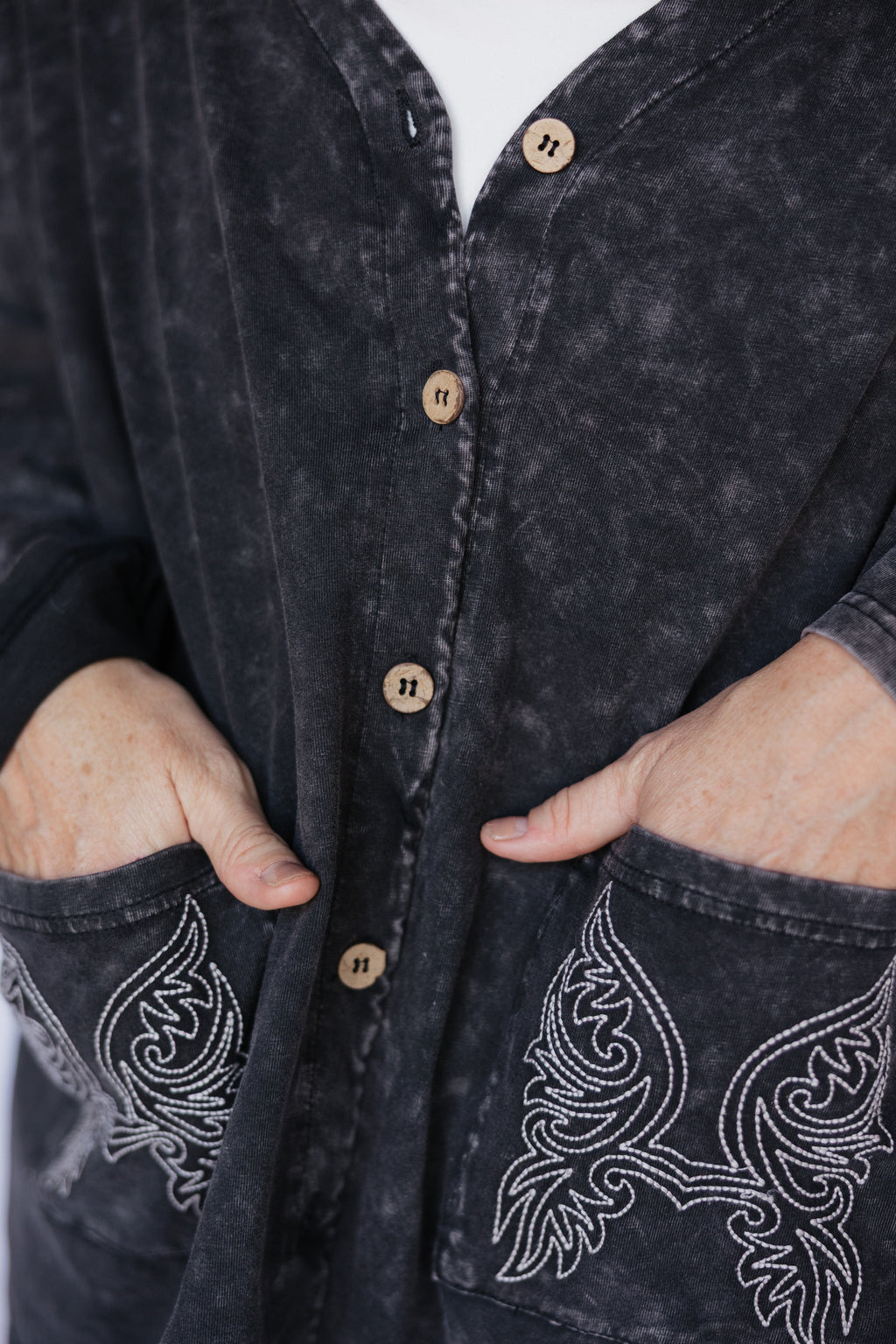 Vintage Black Wash Cardi