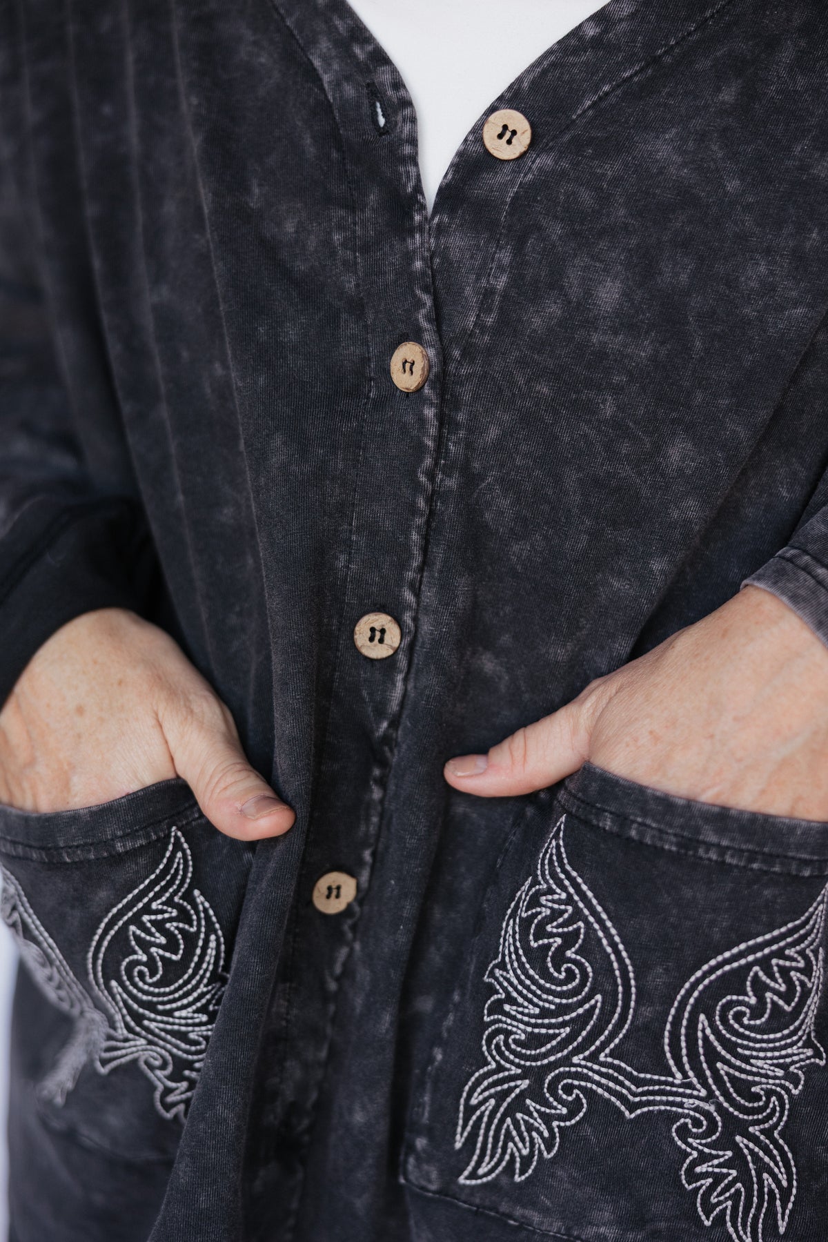 Vintage Black Wash Cardi
