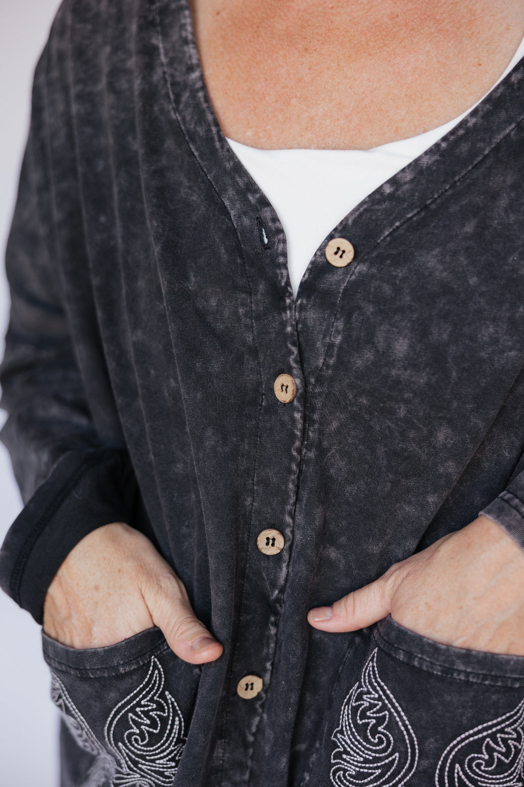 Vintage Black Wash Cardi