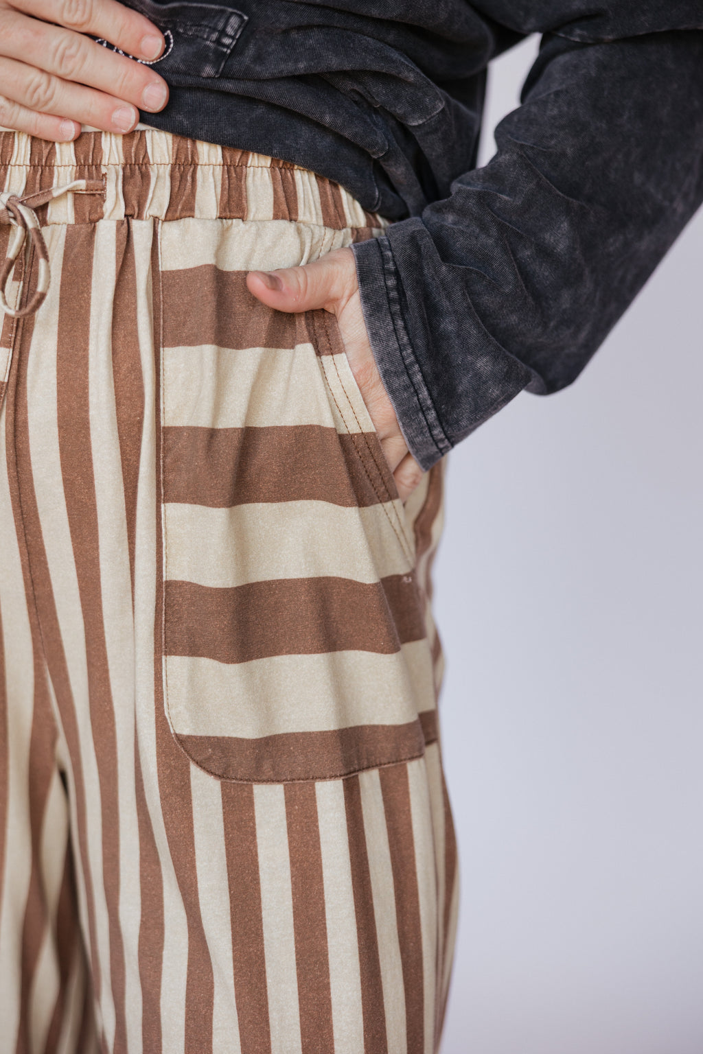 Brown Tan Stripe Pant