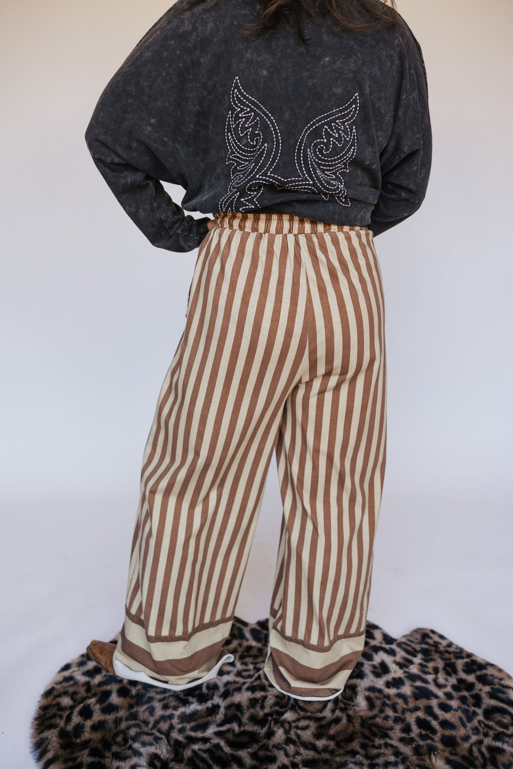 Brown Tan Stripe Pant