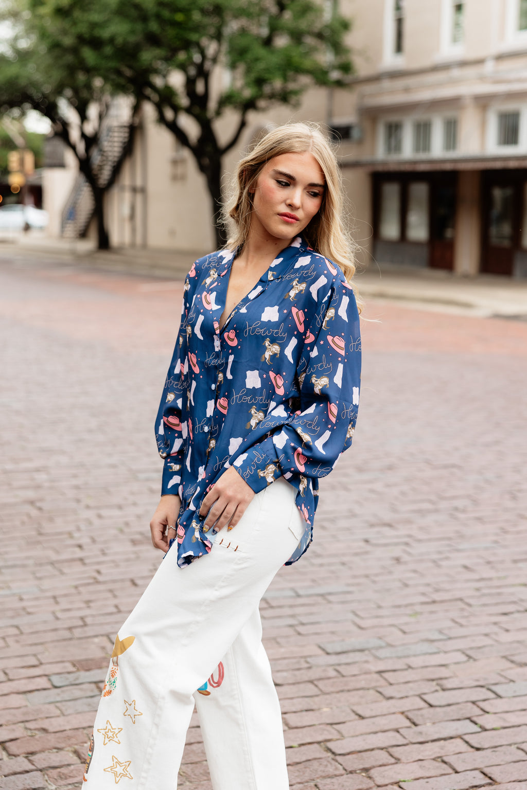 BLUE COWGIRL BLOUSE