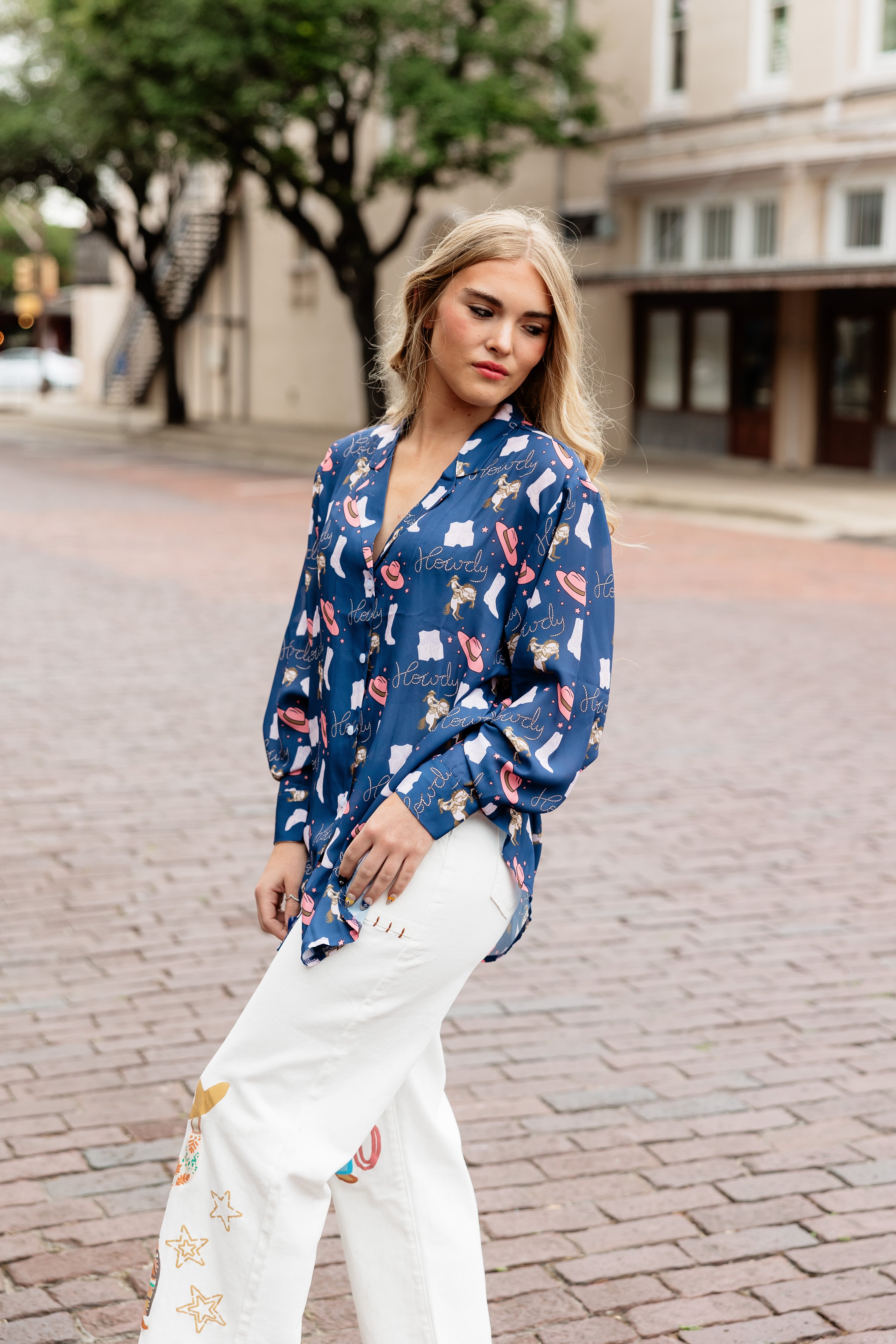 BLUE COWGIRL BLOUSE