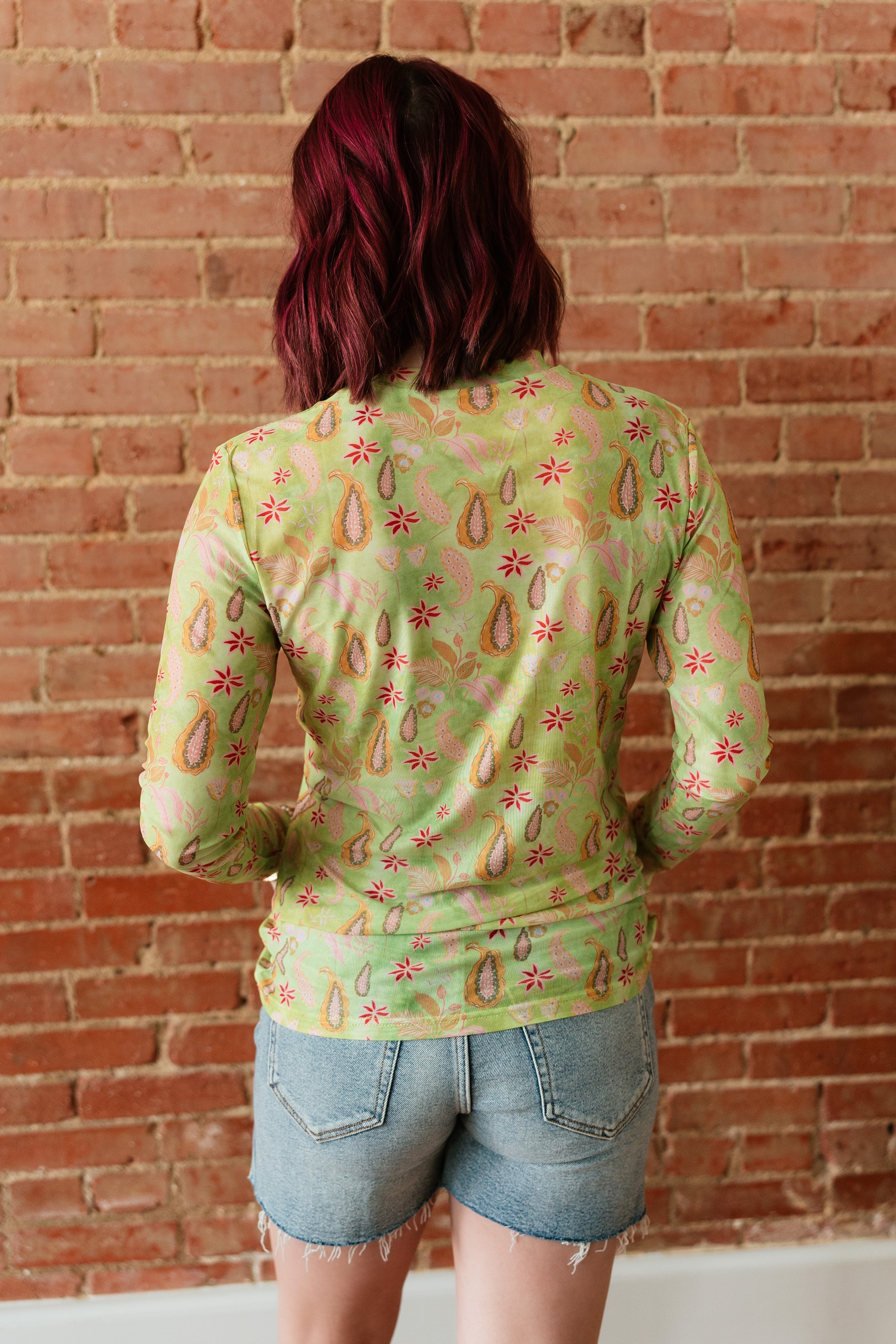 NEON PAISLEY MESH TOP