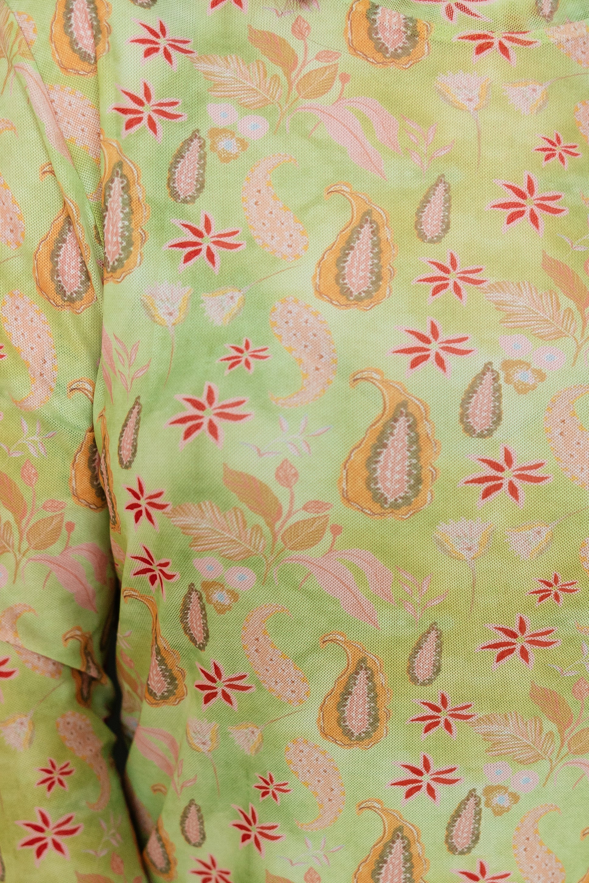 NEON PAISLEY MESH TOP