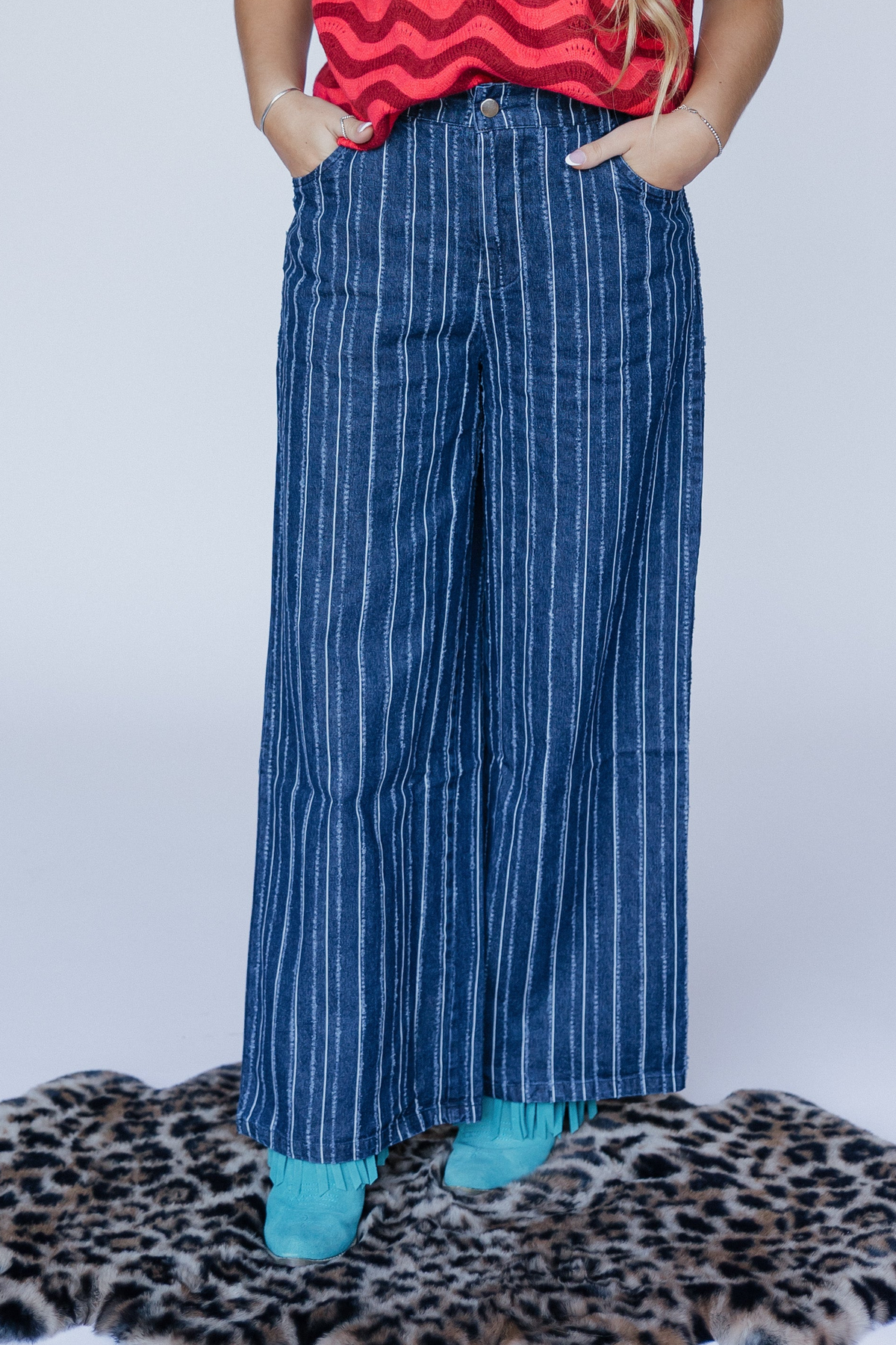 Dark Denim Stripe Pant
